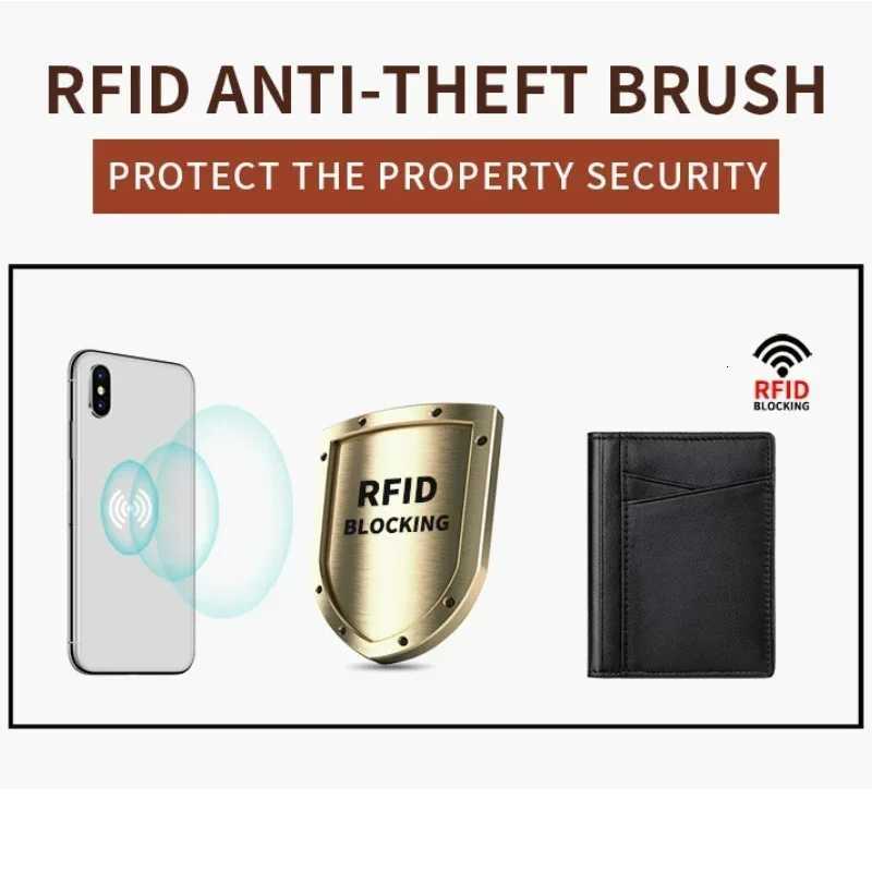 Ultra Thin Soft Wallet 100 Genuine Leather Mini Credit Card Holder Wallet Multi Card RFID Slim Small Card Holder Mens Wallet W250911