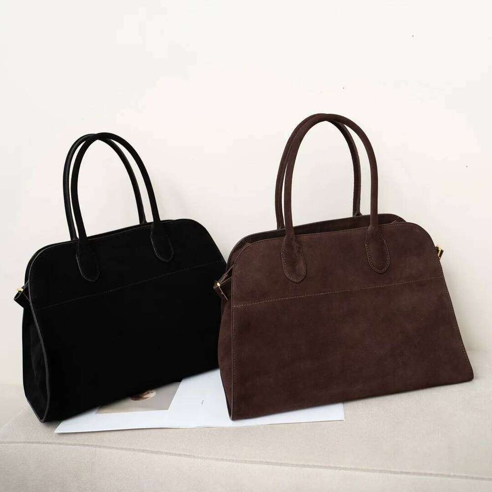 High Quality Margaux 15 Cowhide Handbag Shoulder Margaux15 Soft Genuine Leather Large Capacity Suede Tote Bag