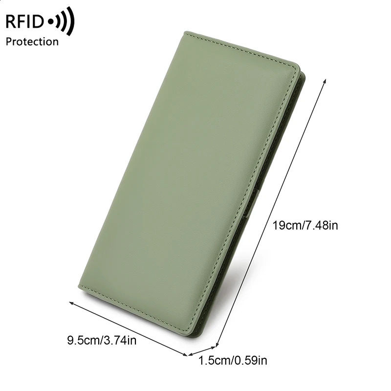RFID Blocking UltraThin Wallet for Women MultiCard Check Credit Card Bag Multifunctional Zipper Buckle Long Fashion wallet250906