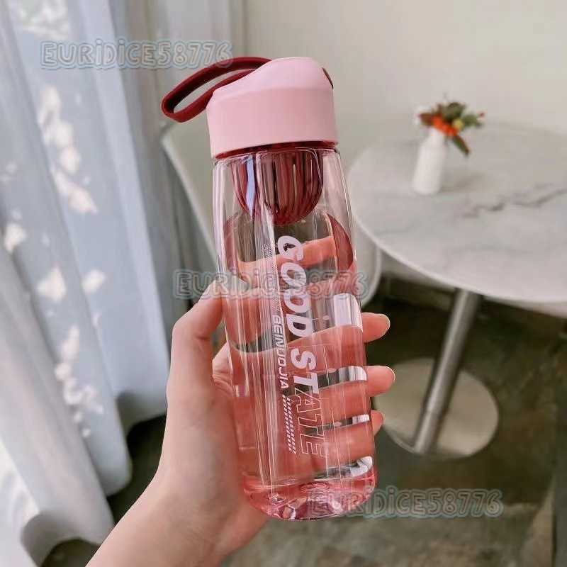 New Large Capacity Water Bottle High Aesthetic Outdoor Portable Cup Creative with Handle Strap Sports Plastic Water H250911