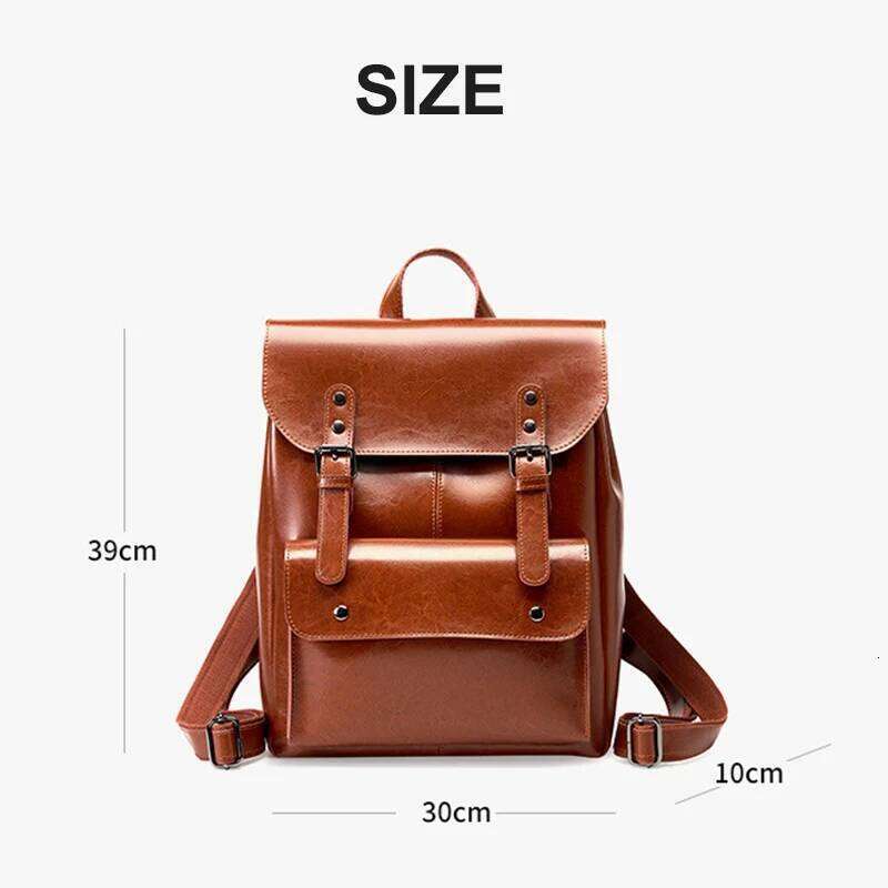 Genuine Leather Backpack For Women Vintage Preppy Style Backpacks Girls Fashion Cowhide School Bag Student Computer Bags 2300 250911