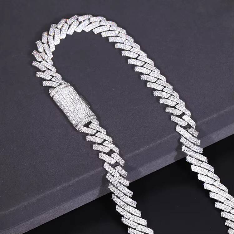 Cuban Link Chain Bracelet 15mm Wide Pure Silver 925 Stylish Hip Hop Chain Plated 18k Gold