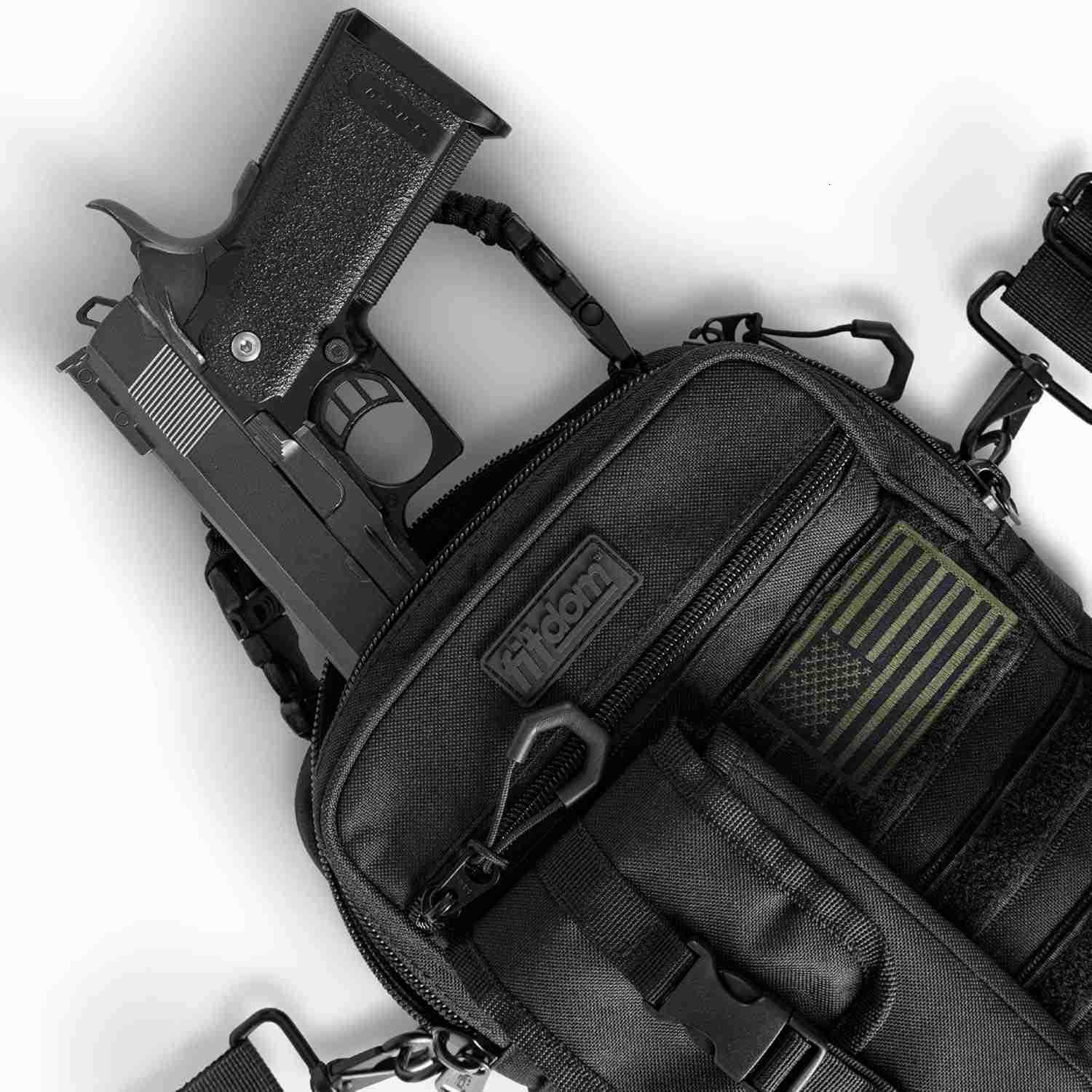 Black Small Tactical Messenger Bag For Men This EDC Has Multiple Ways to Carry as Sling Shoulder Crossbody WaistW250911