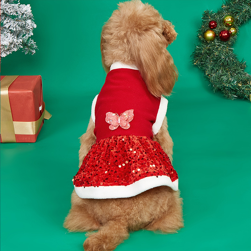 Fall Fashion Dresses Red Christmas Outfits for Cats and Dogs