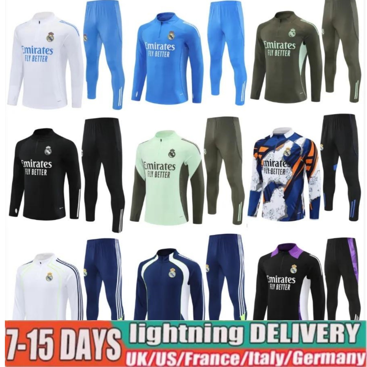 Real10Madrid football Tracksuit chandal soccer TRACKSUITs 22 23 24 25 MBAPPE TRAINING VINI JR BELLINGHAM CAMAVINGA men kid kit survetement suit Sportswear 7878