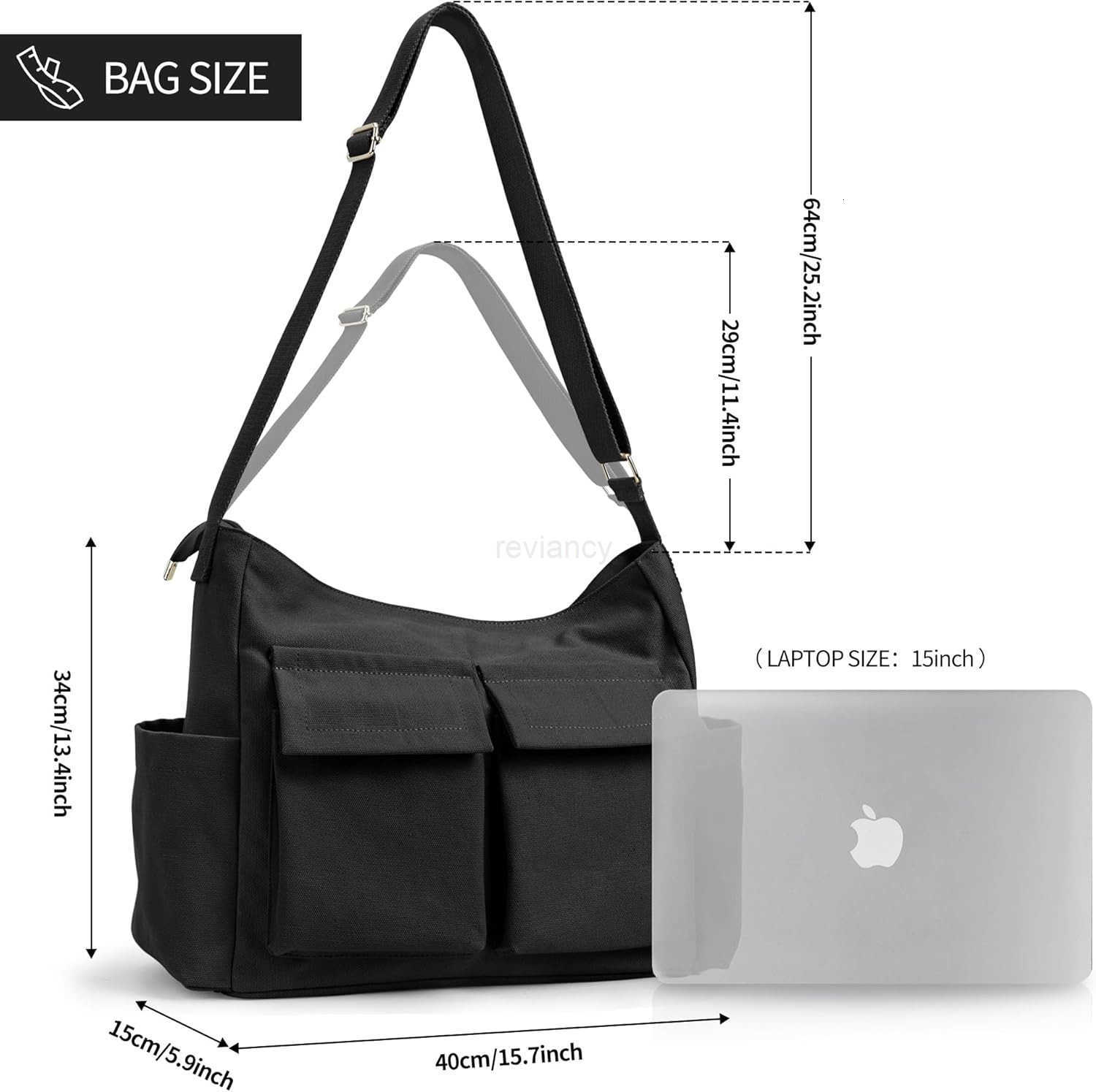 Canvas Tote Bag Messenger Bag Large Crossbody Bag for Women or Men Casual Canvas Shoulder Bag for College Work DailyW250911