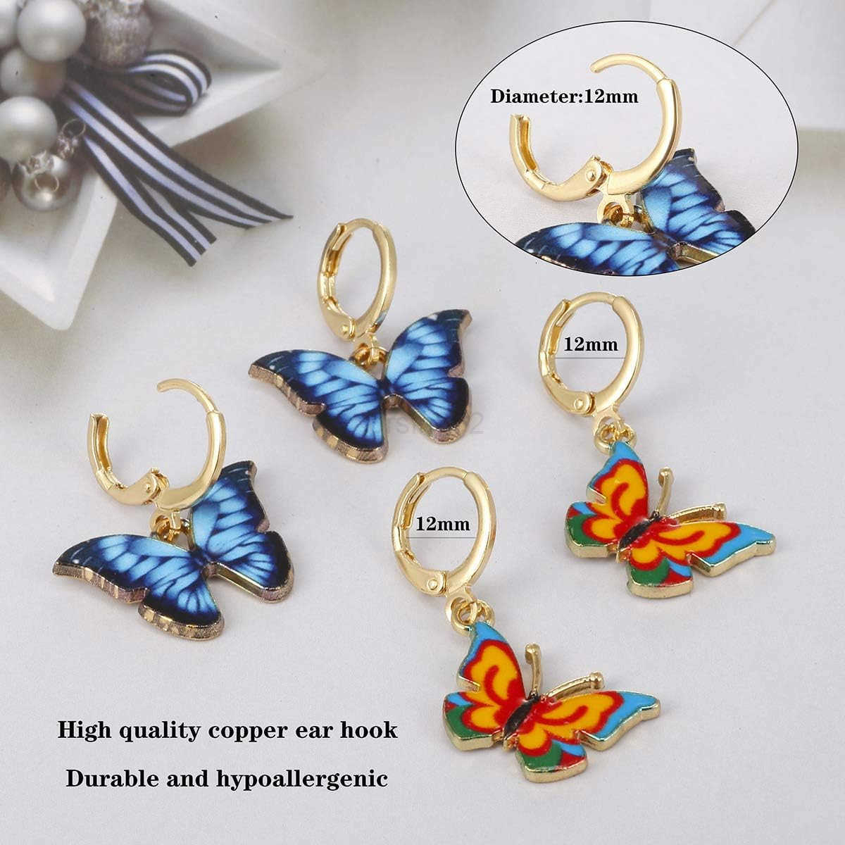 Hypoallergenic Huggie Hoop Earrings with Charm Cute Small Dangle Hoop Earrings Set 1020 PairsW250911