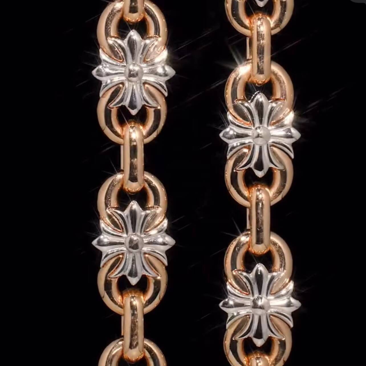 New Arrival Rose Gold VVS Moissanite Diamond Mariner Infinity Link Fancy Shape Clover Link 13MM Hip Hop Chain Necklace