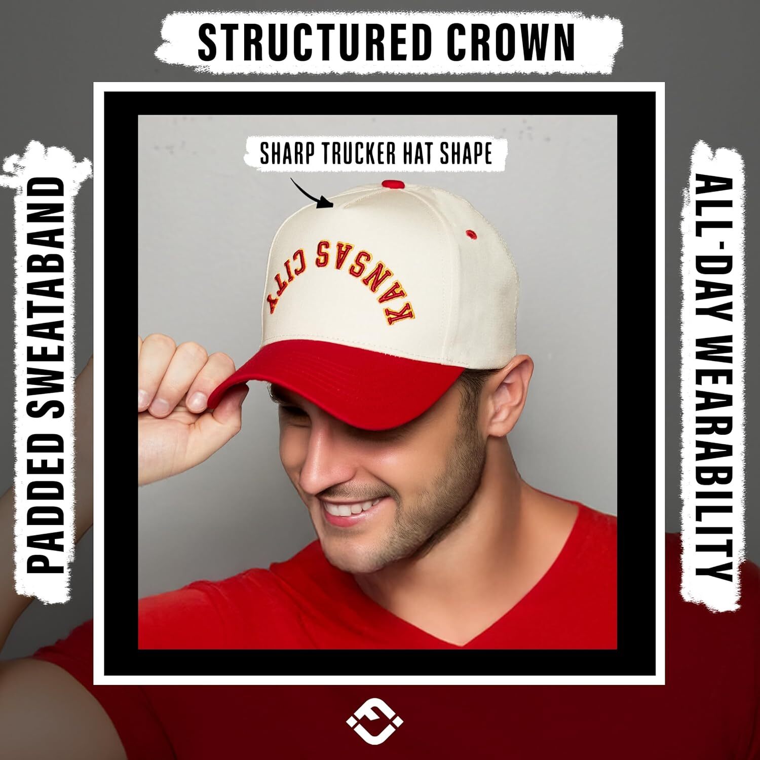 Upside Down City Trucker Hat for Men and Women Unisex 3D Embroidered Gameday Baseball Cap, Retro Snapback Hats