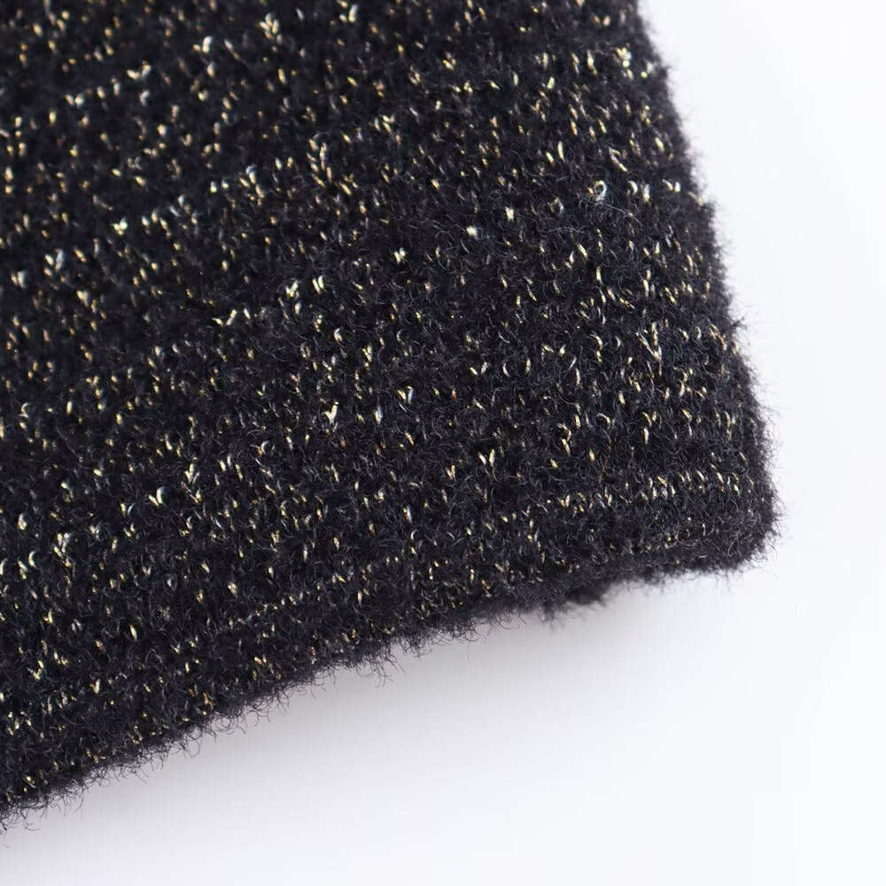 DHEssentials 2025 Autumn New French Style Chanel-inspired Thread Horizontal Stripes Pocket Gold Button Round Neck Knitted Sweater Jacket