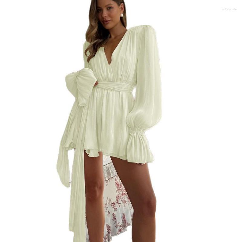 Casual Dresses Autumn Sleeve Long Waist A-Hem Dress For Women With A Sense Of Design Stylish And Elegant 2025