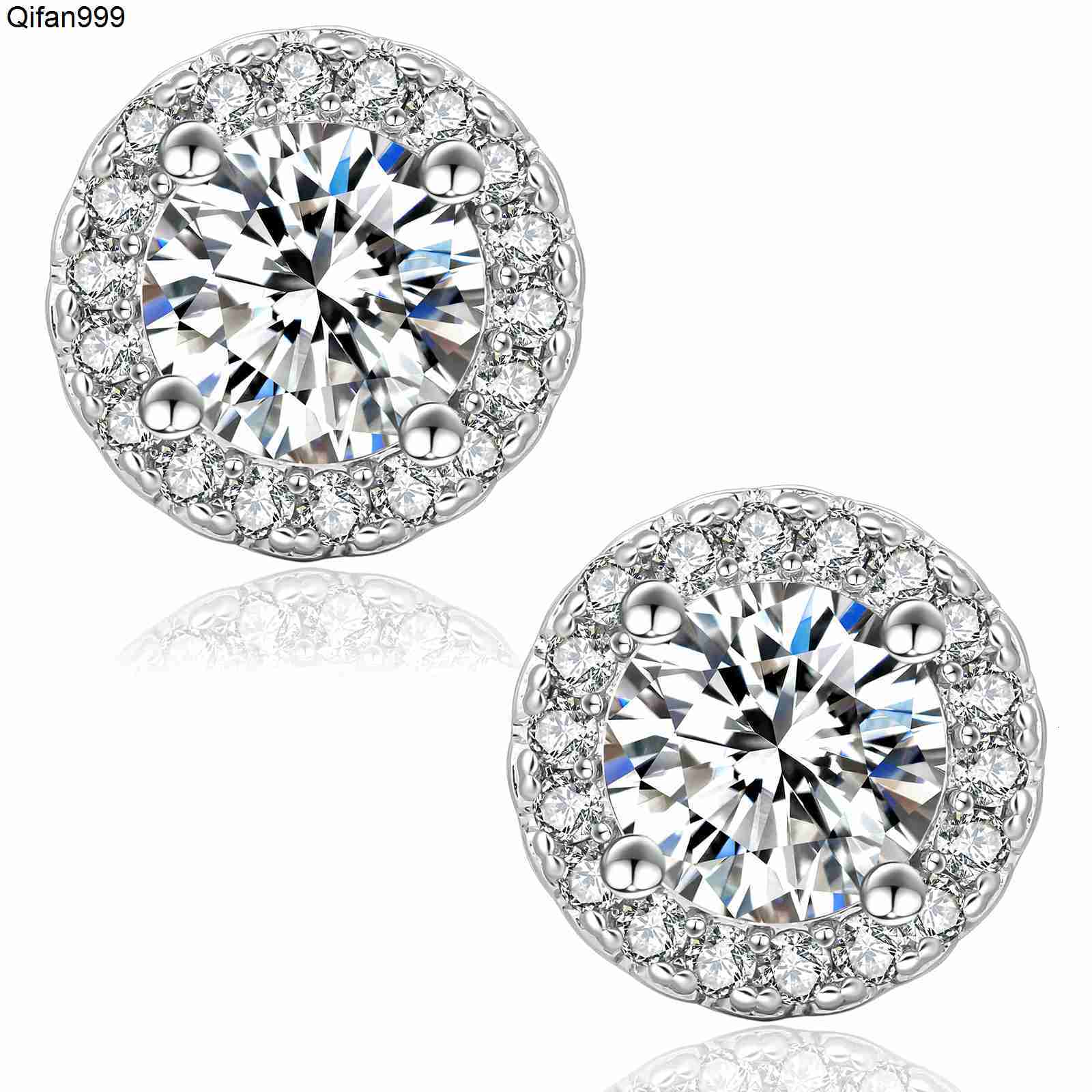 Wholesale VVS Moissanite Diamond Earring Factory Price Round Cut Screw Back Moissanite Hoop Stud Earrings Men Women
