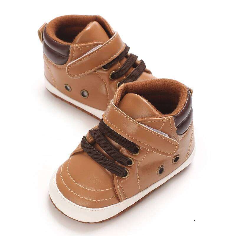 High Top Spring And Autumn 0-18M PU Soft Sole Breathable Baby Casual Sports Walking Shoes