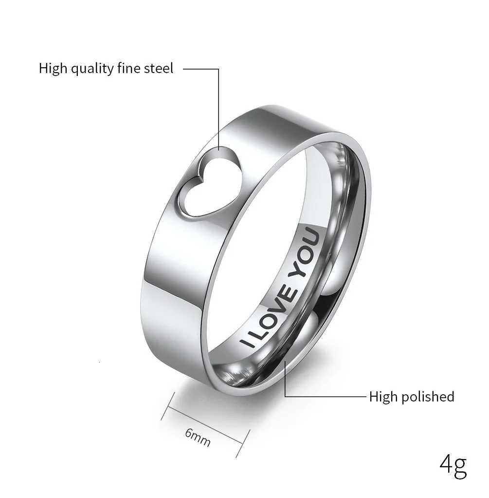 46mm Stainless Steel Lovers Couples Men Women Wedding Small Rings Silver Color Valentines Day Gift size 5 6 7 8 9 10 11 12 W250911
