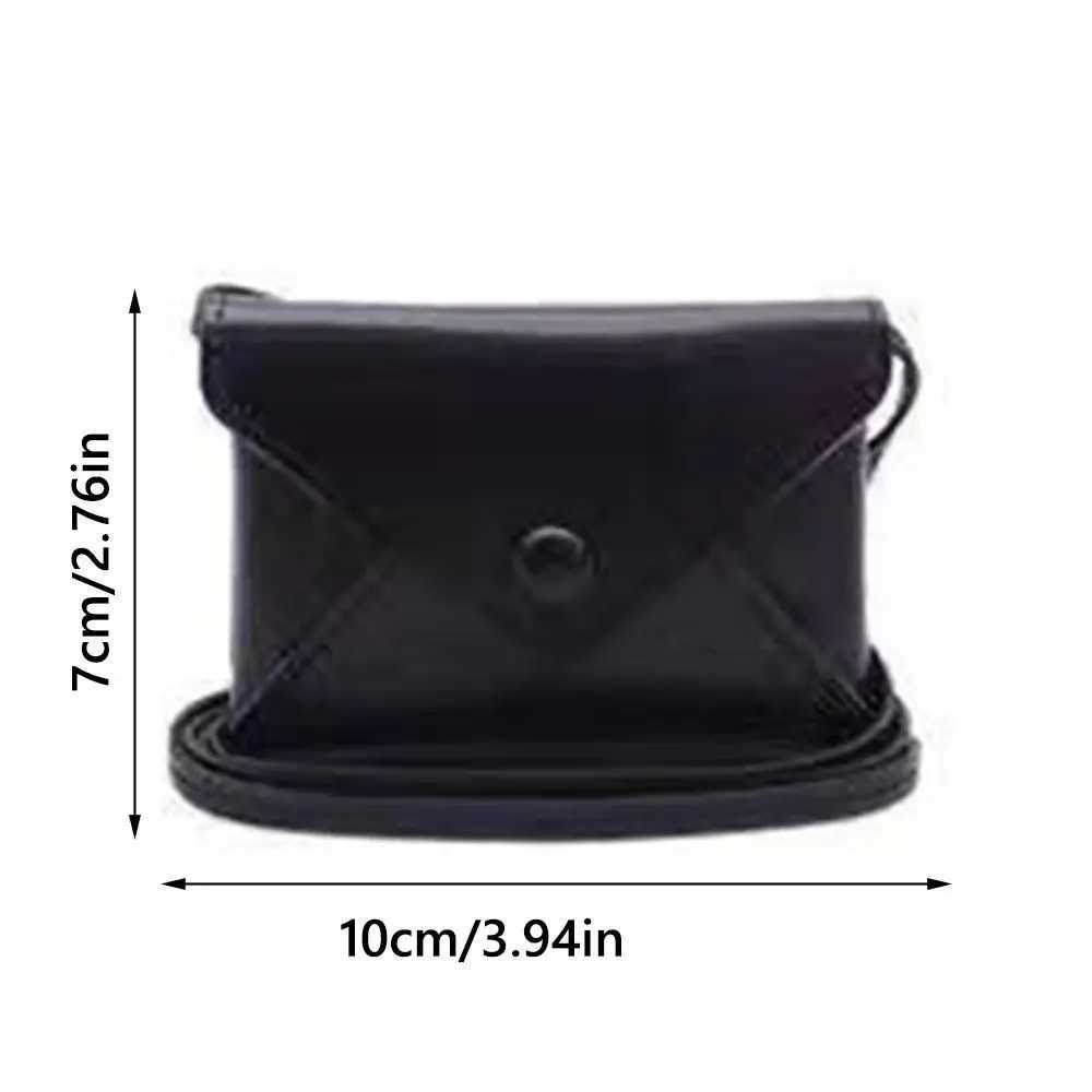 BlackRed Mini Bag Necklace Solid Color Waist Bag Durable PU Leather Shoulder Bag Multifunctional Crossbody Bag Coin Purse W250911