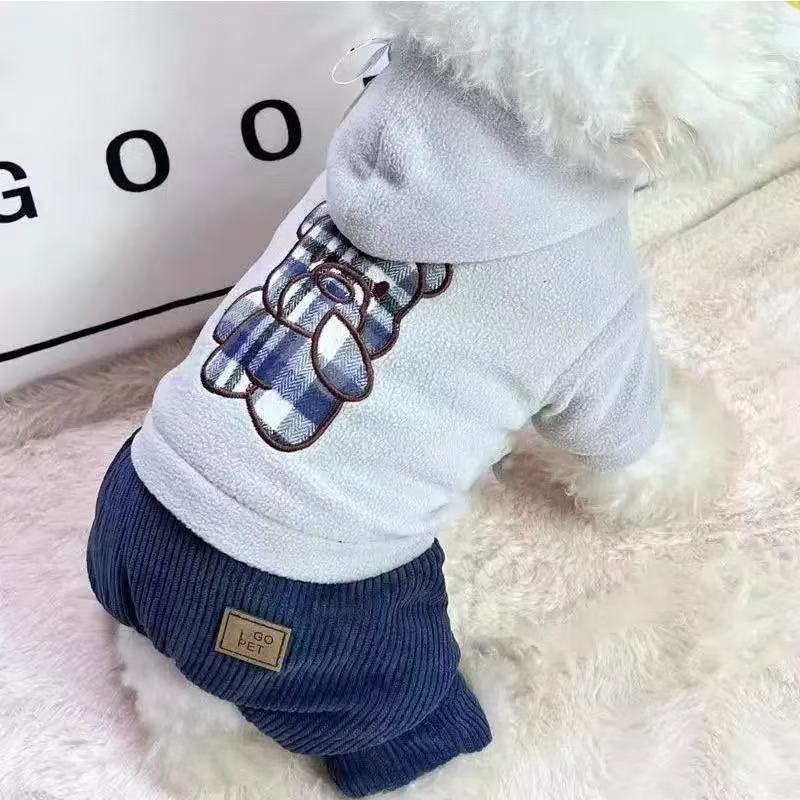 T1179 cat clothes vest anti-shedding spring and autumn kitten puppet blue cat cute breathable small puppy can be pulled