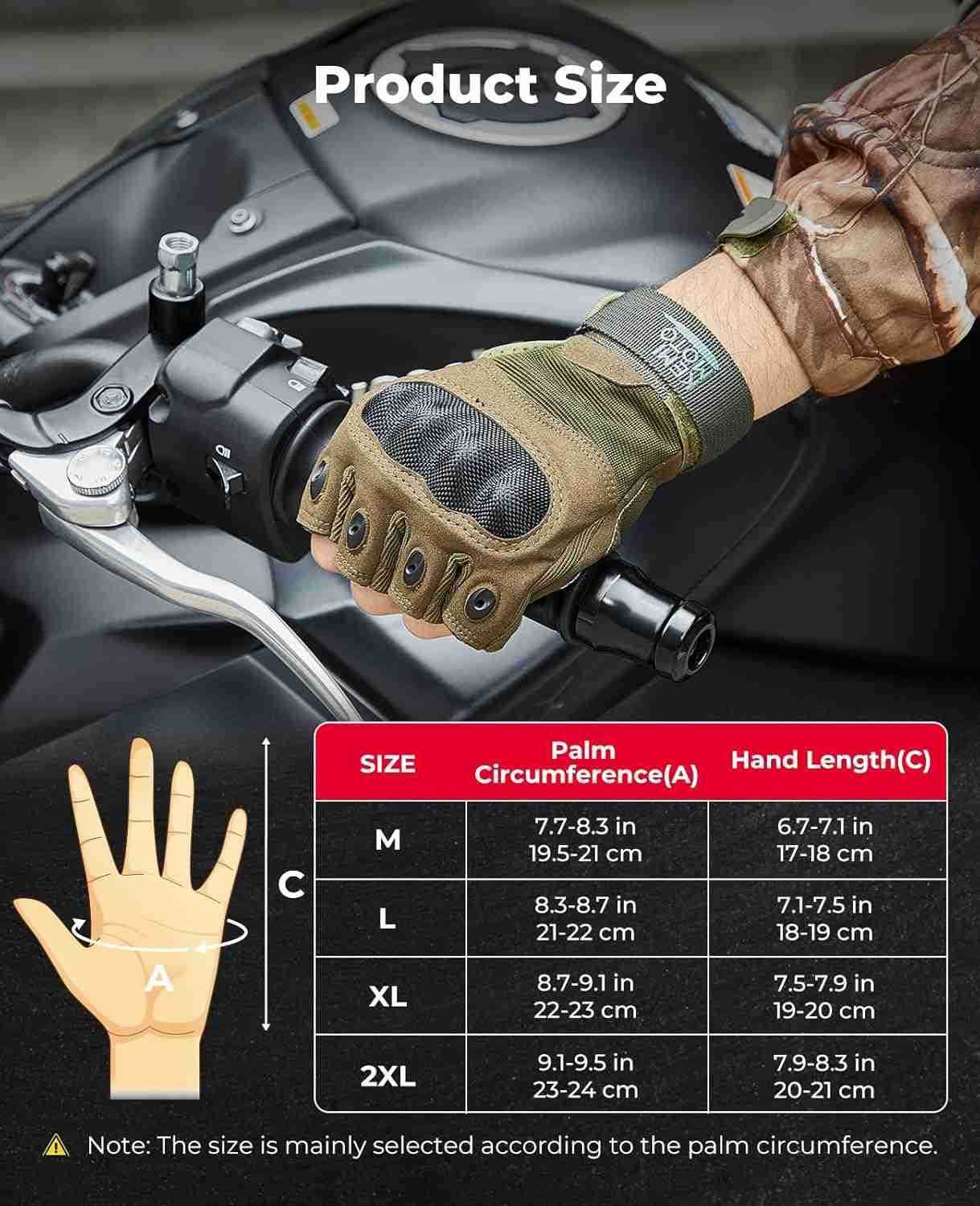 Fingerless Tactical Gloves for Men Motorcycle Gloves for Outdoor Work Sports Fingerless Cycling Gloves for Hunting Hiking CampingW250911