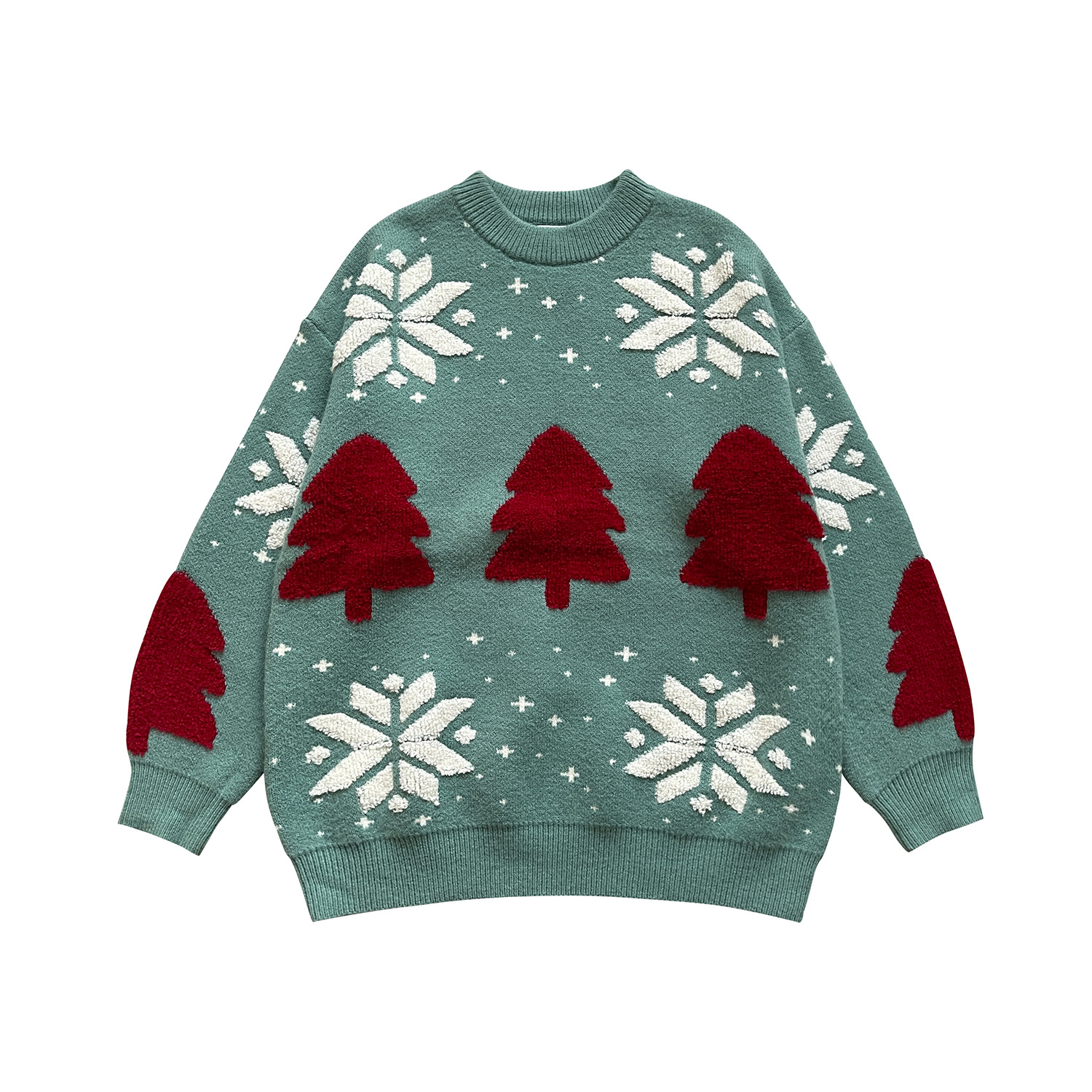 Festive Pair of Comfortable Deer Print Sweaters Ideal for Chilly Weather Matching Outfits for Him/Her