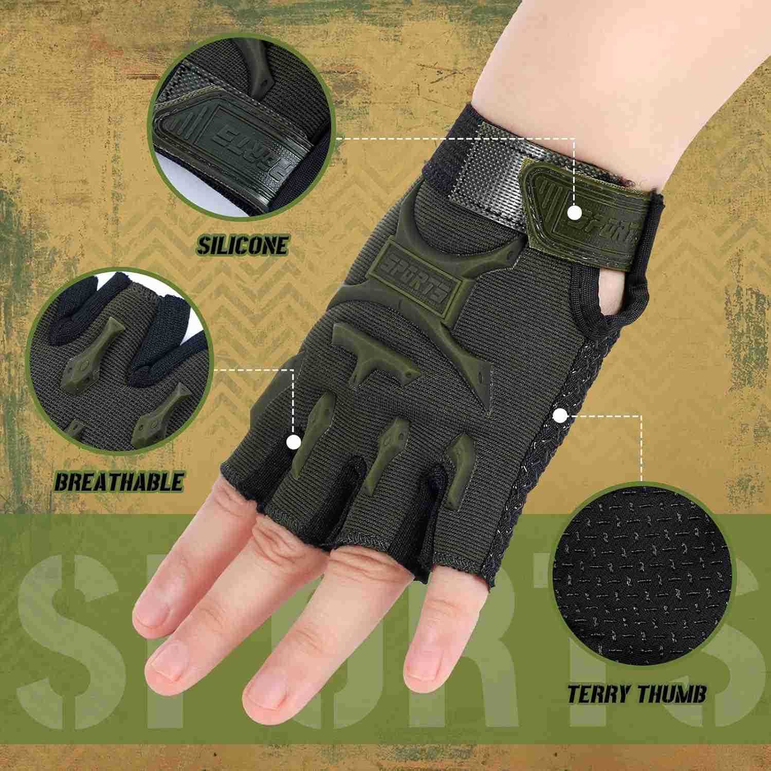 3 Pairs Half Finger Gloves Non Slip Gel Biking Adjustable Gymnastics Gloves for Girls BoysW250911
