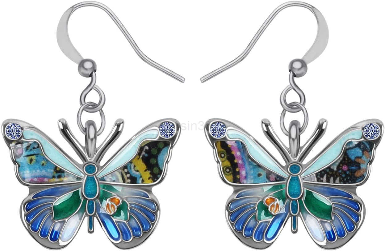 Enamel Sweet Butterfly Gifts for Women Earrings Dangle Jewelry Novelty Funny Charms AccessoriesW250911