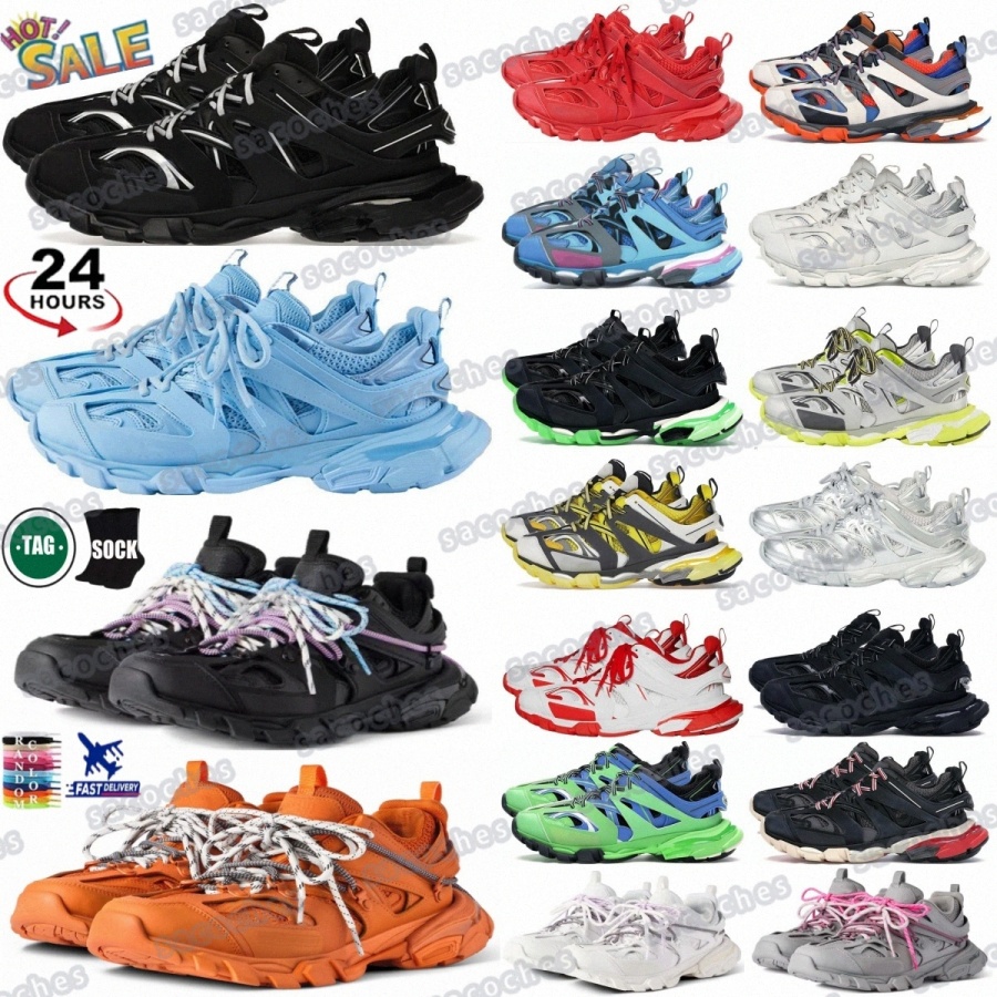 Track 3.0 designer shoes sneakers trainers tracks 3 trail laces women men White Orange black red leather free sliver multi pink clear sUF4M#
