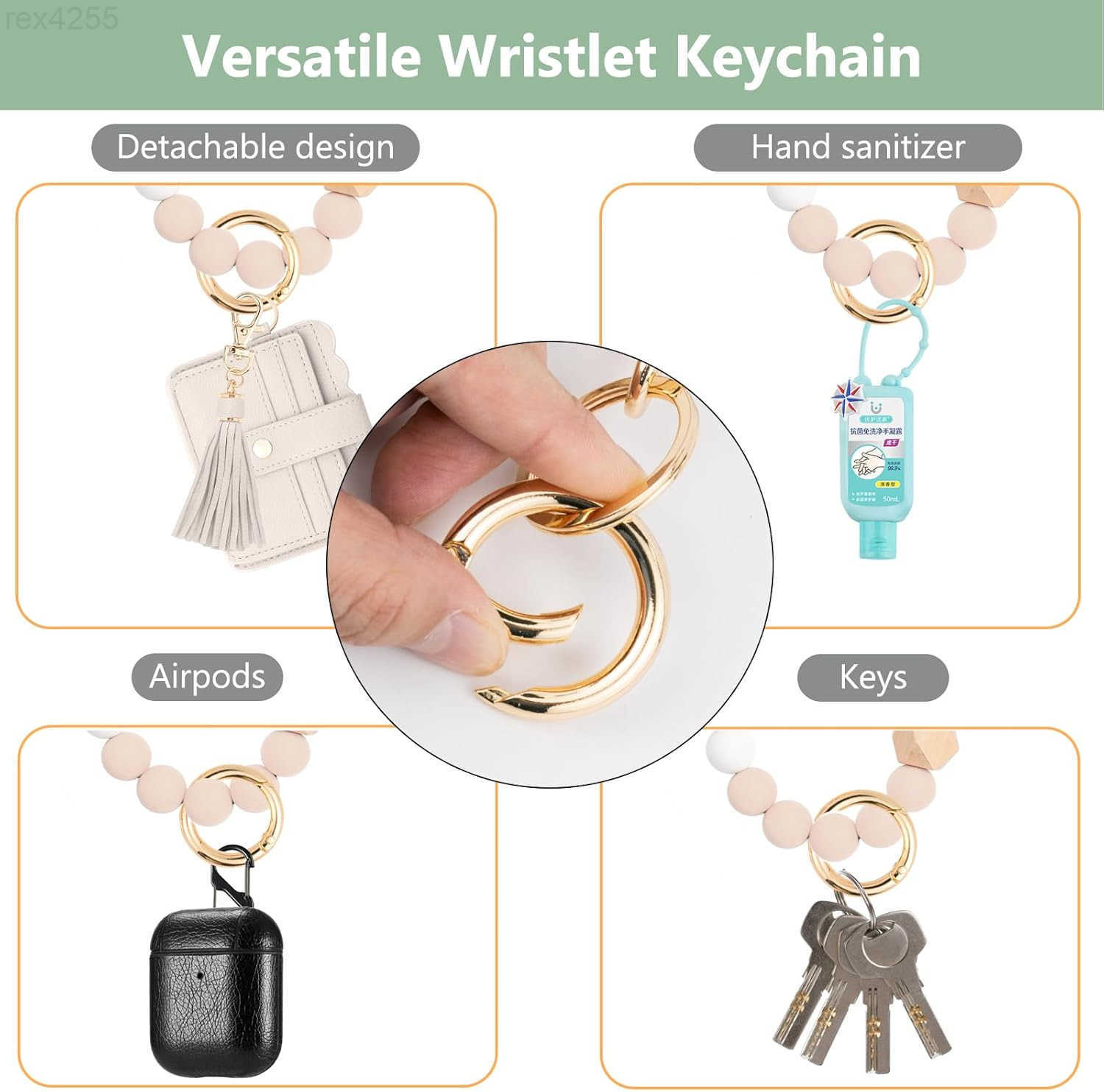 Wallet Keychain Wristlet for Women RFID Card Holder Keychain Key Chain Wallet Key Ring with Wrist Wallet for WomenW250910