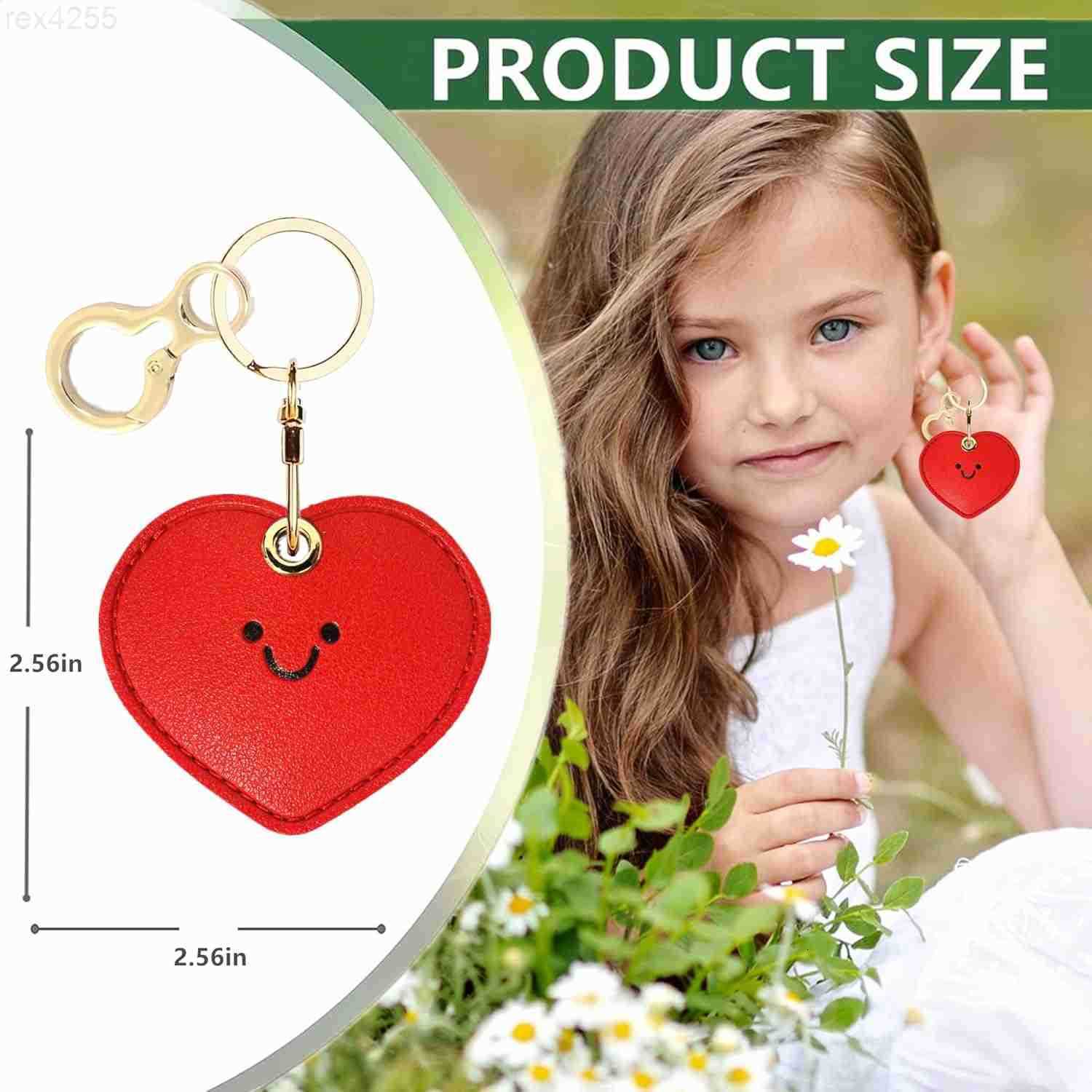 Leather Airtag Keychain Case HolderCute Protective Tag Cover with Key RingAntiScratch Hidden Finder GPS Tracker Case for Wallet KeysBagPetsBackpackHea