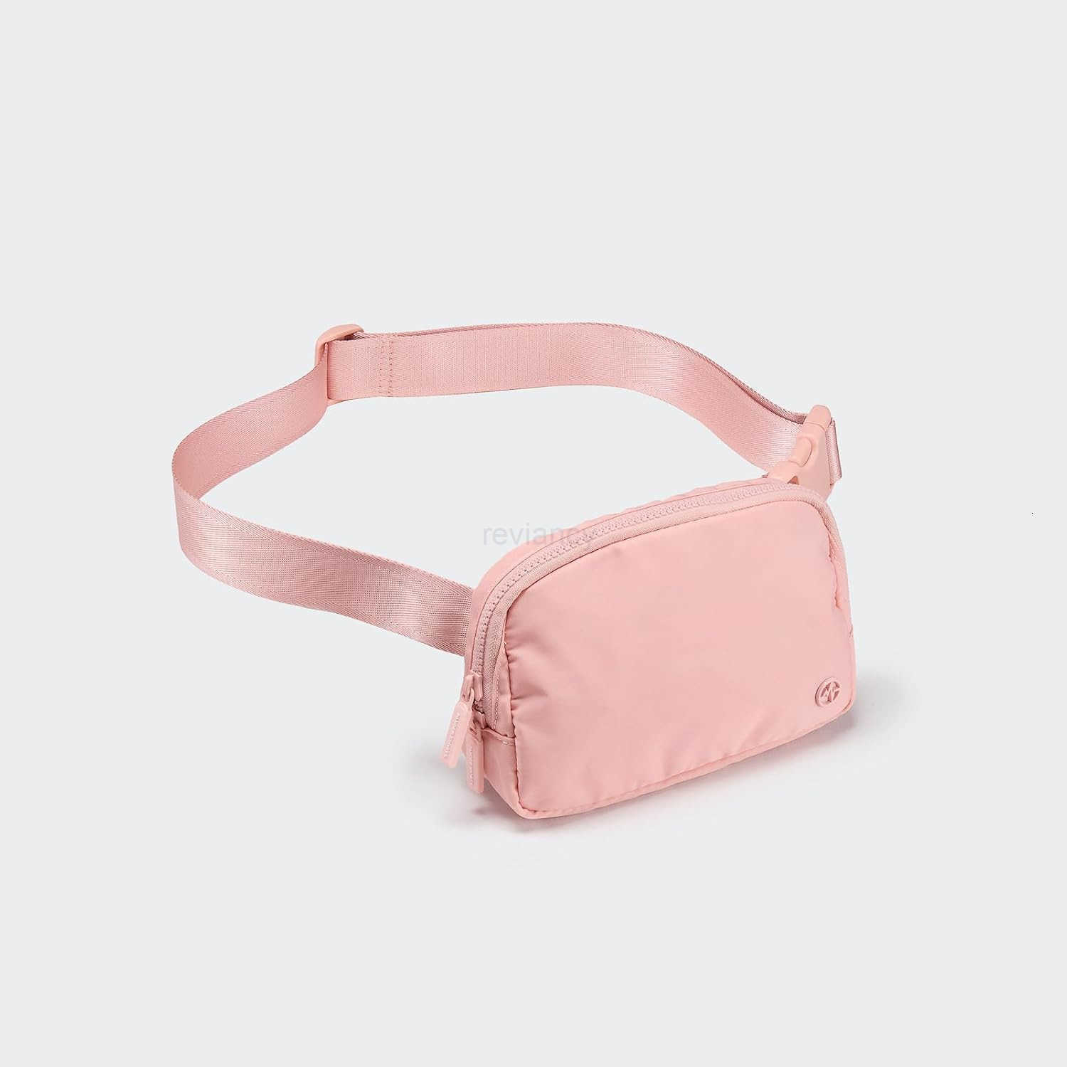 Two Way Zipper Fanny Pack Nylon Everywhere Belt Bag for Women Water Repellent Waist Packs Crossbody Bags with Adjustable Strap Mono PinkW250911