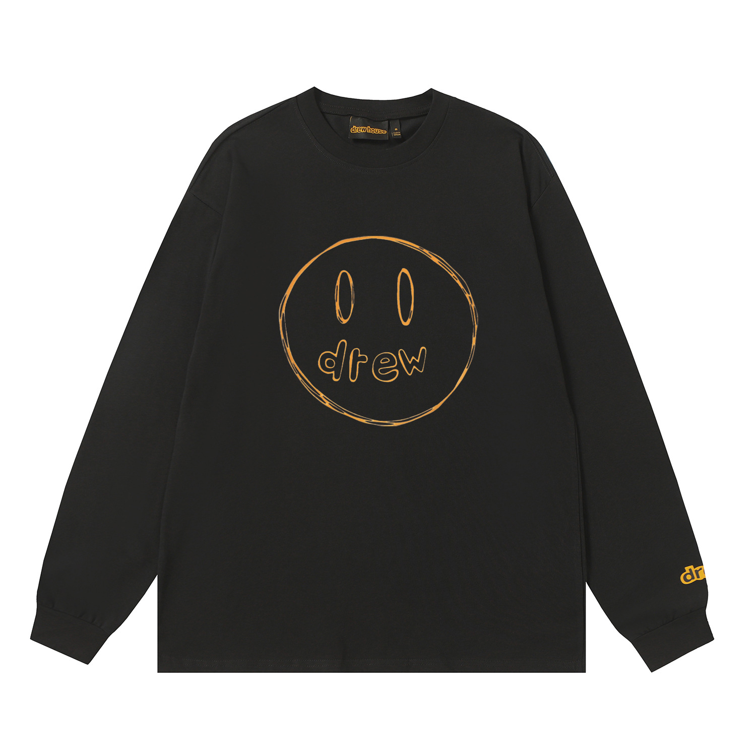 Drew House New drew Classic sketch smiley face T Shirt Men's and Women's Long Sleeve Tshirt Designer Luxury