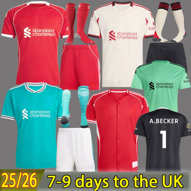25 26 SALAH Wirtz soccer jerseys Ekitike ISAK MAC ALLISTER Kerkez GAKPO SZOBOSZLAI Jeremie football shirt home away Third Long sleeves jerseys Mens Kids Kit
