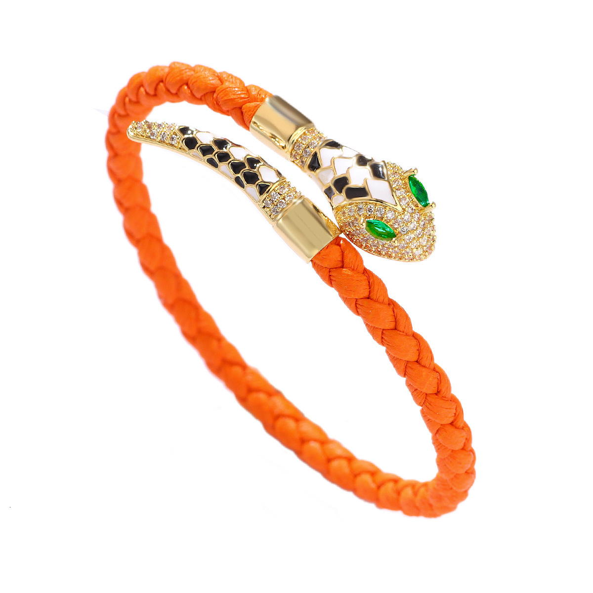 Luxury Brand Designer Jewelry European And American Hot-Selling New Product Bracelet Woven Open Bracelet Fashion Exquisite Snake-Shaped Retro Rhinesto