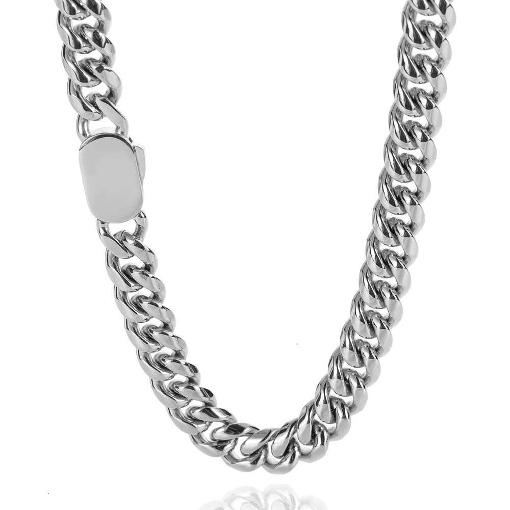 NUOYA Custom 12MM Cuban Link Necklace for Men Stainless Steel 18K Gold Hip Hop Chain Fine Jewelry