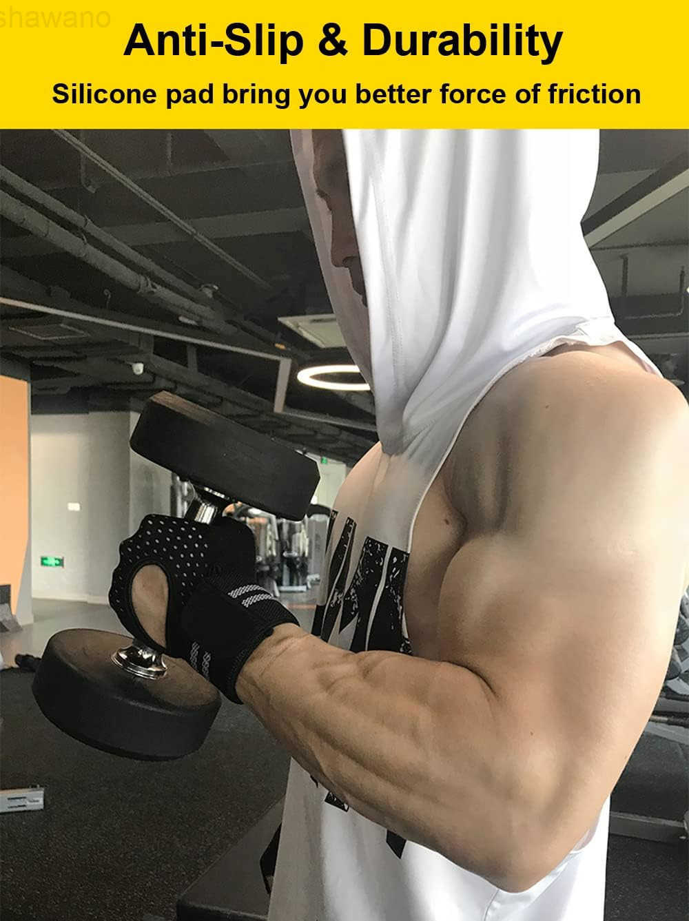 Weightlifting Gym Gloves for Men Women Breathable Workout Gloves AntiSlip Exercise Gloves Adjustable Wrist Support Full Palm Protection LightweightW25