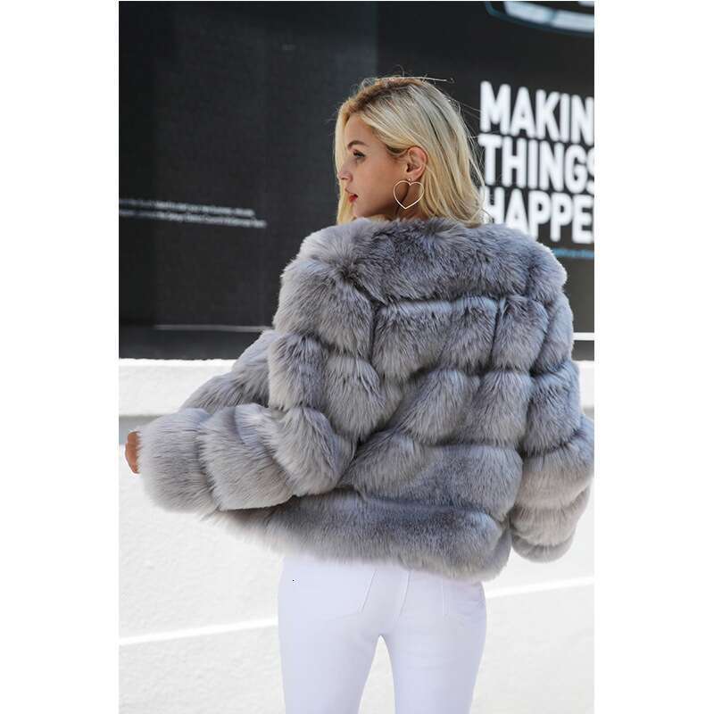 Women's Fashion Fox Imitation Women's Korean Version Warm Slim-Fit Fur Coat