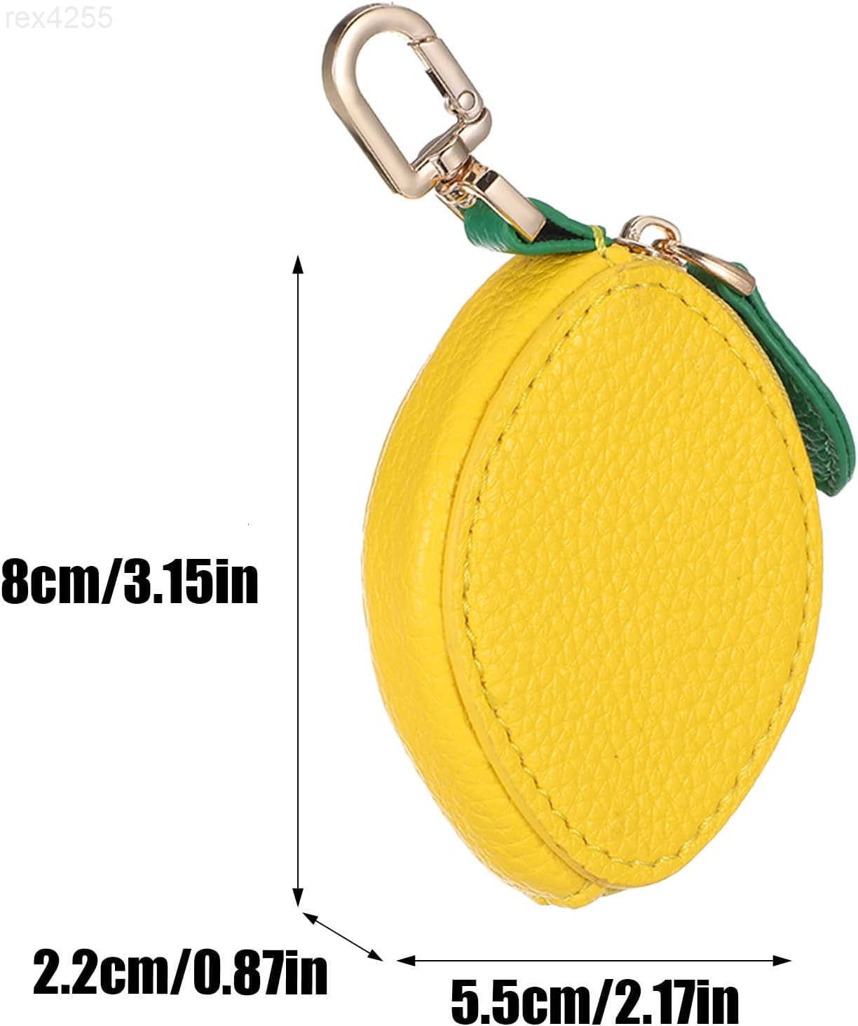 Lemon Shaped Mini Coin Purse with Keychain Leather Small Cute Coin Pouch for Women Mini Fruit Wallet Key ChainW250911