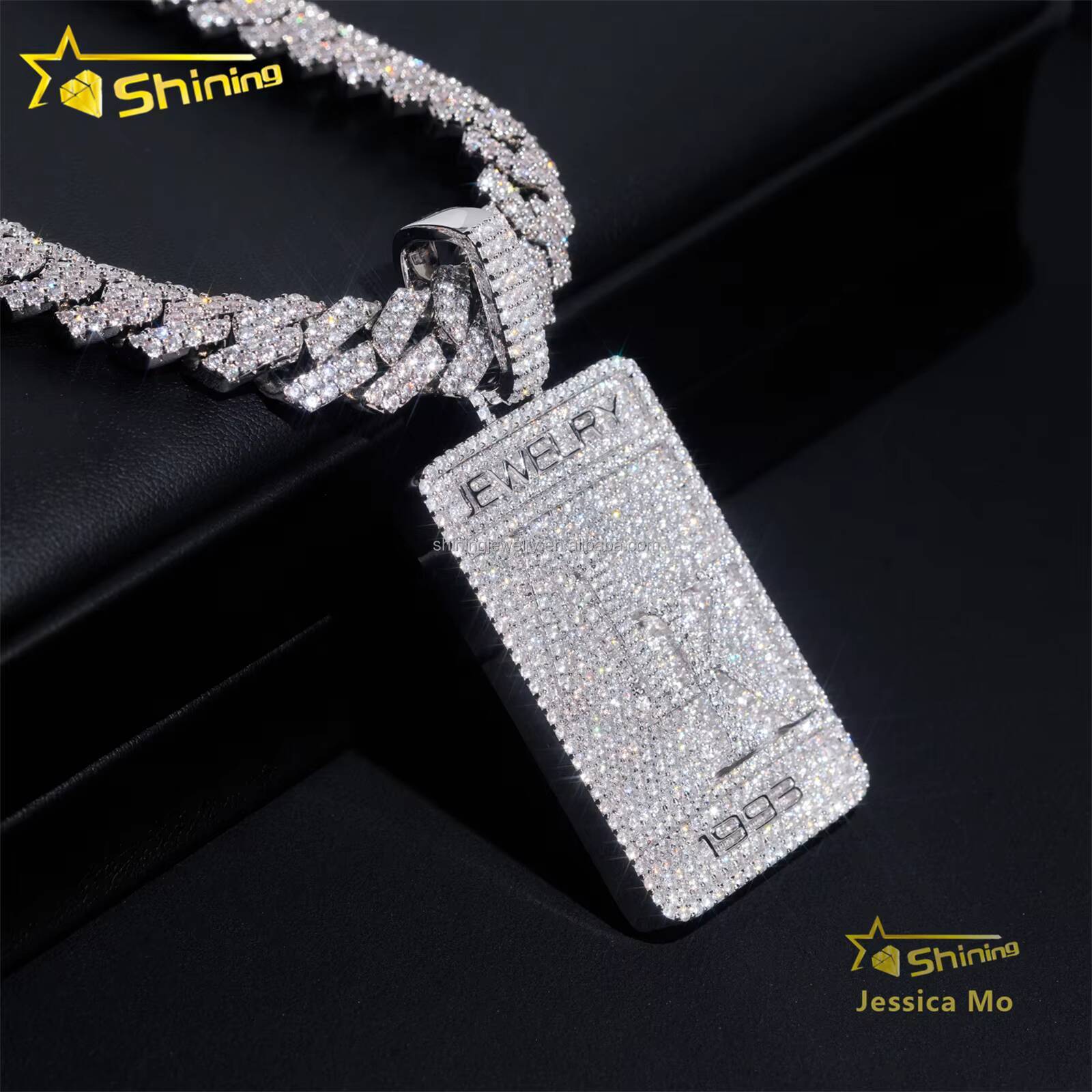 Personalized Rapper Luxury Jewelry Iced Out Honey Comb Setting VVS Moissanite Diamond S925 Silver Pendant for Necklace
