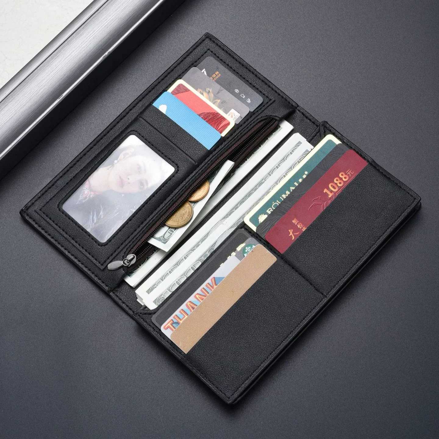 High Capacity Long Men Wallet Luxury PU Leather Coin Purses Male Clutch MultiCard ID Credit Bank Card Holder Vertical Wallets W250911