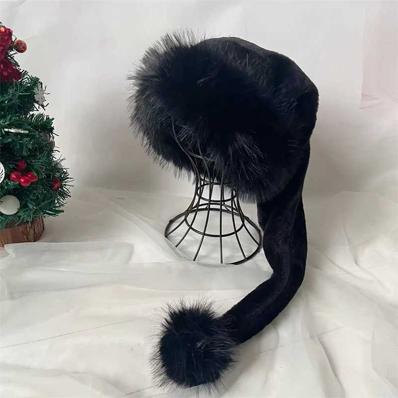 75cm Adult Black Plush Long Christmas Hat Xmas Costume Santa Halloween party decorations D2509011