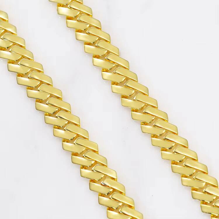 Miami Cuban Link Chain Necklace Bracelet 15mm 12mm 8mm Wide 18k Yellow Gold Plated for Wedding Gift Engagement