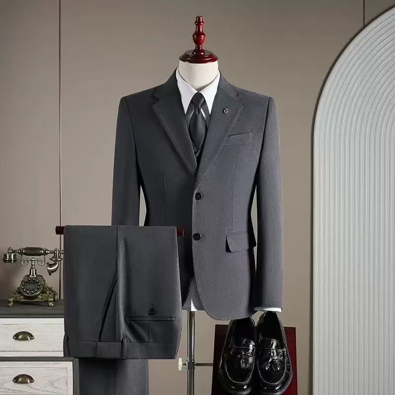 T1723 Men's Casual Suit Business Solid Color Suit