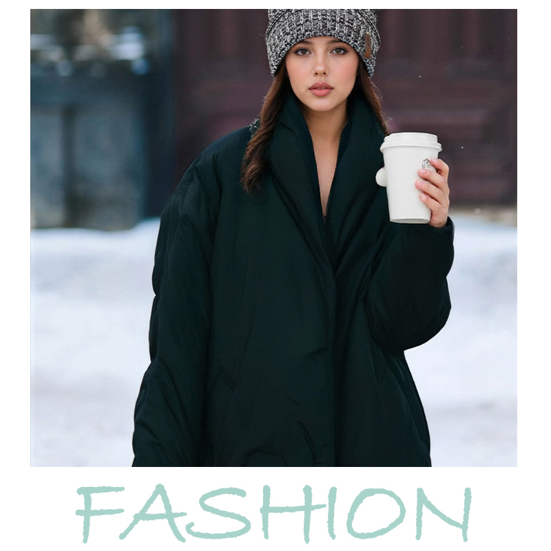 Women's Down & Parkas Women's Oversized Dark Green Quilted Long Puffer Coat