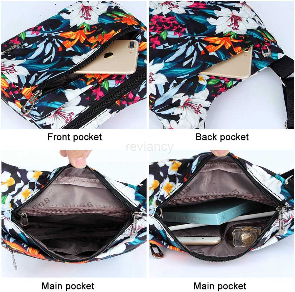 Nylon MultiPocket Crossbody Purse Bags for Women Travel Shoulder BagW250911