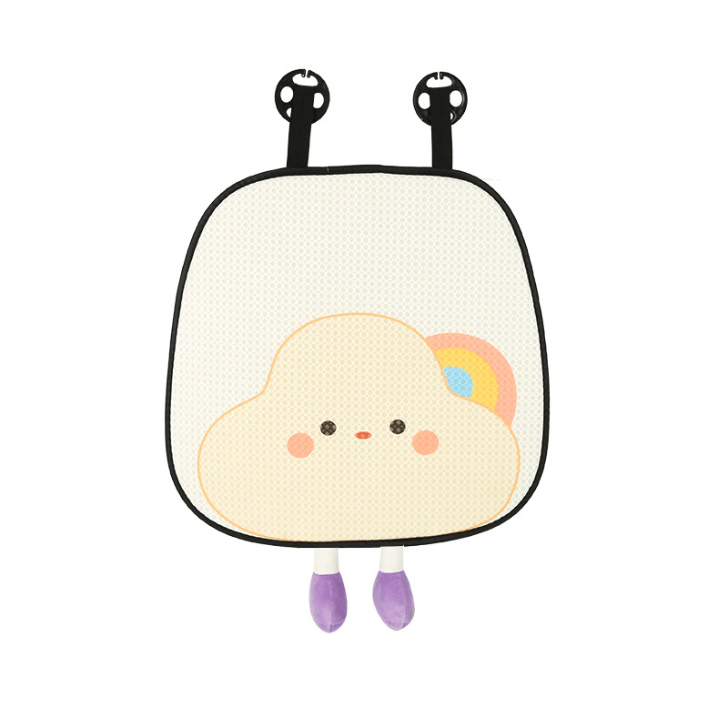 Car Seat Cushion Single Piece Summer Ice Silk Rainbow Cloud Cartoon Cute Lumbar Support AllSeason Universal Goddess Seat Cushion 250910