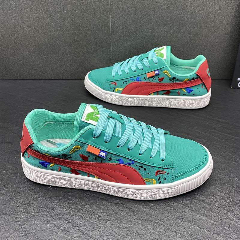 2025 Spring New Canvas Korean Style Casual Sports Versatile Single Mesh Breathable Comfortable Trendy Men's Shoes Odor-resistant