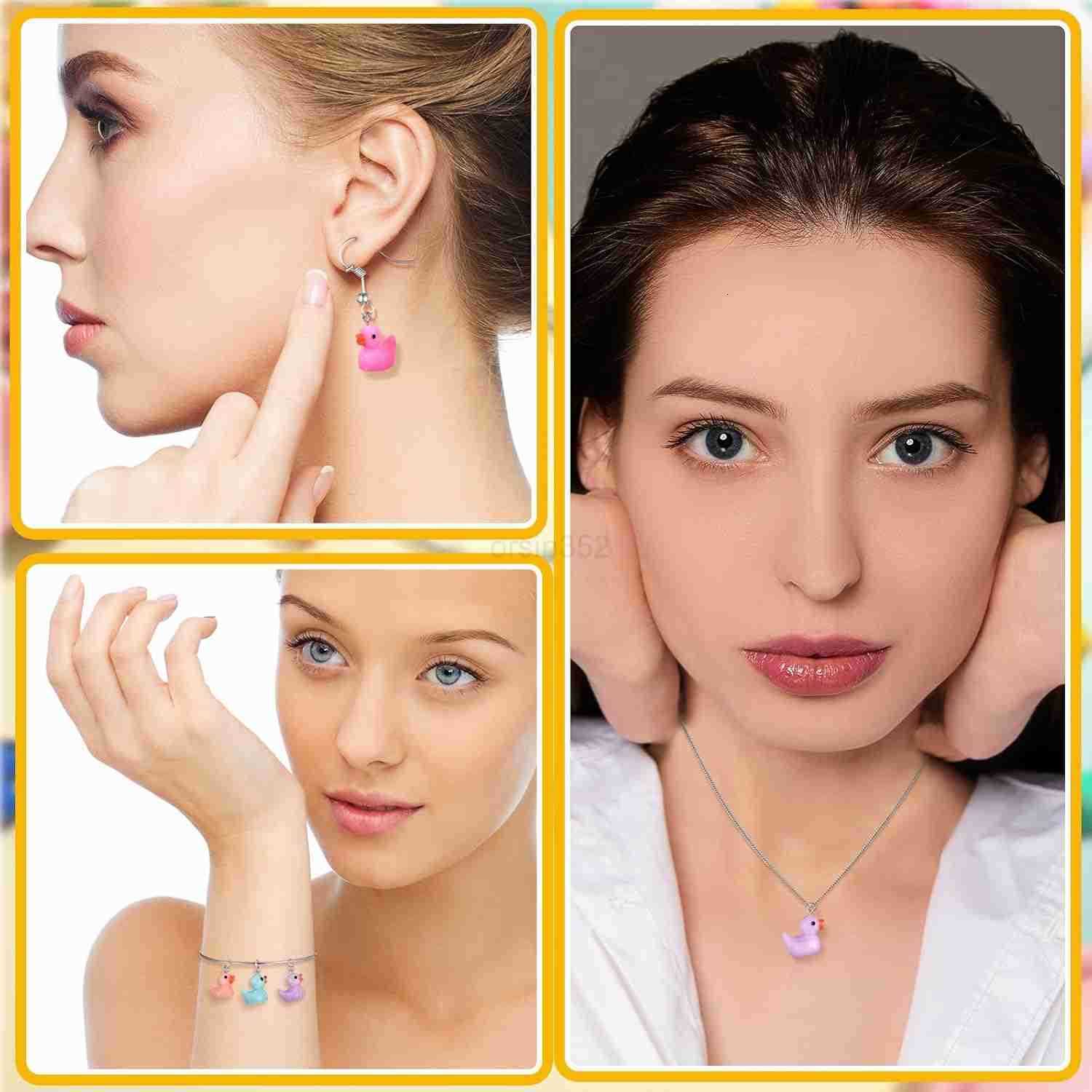 10 Colors Resin Duck Charms Pendants Mini Resin Duck DIY Pendants with Screw Eye Pin Jewelry Craft Supplies for Charm DIY Making Earring Necklace Keyc