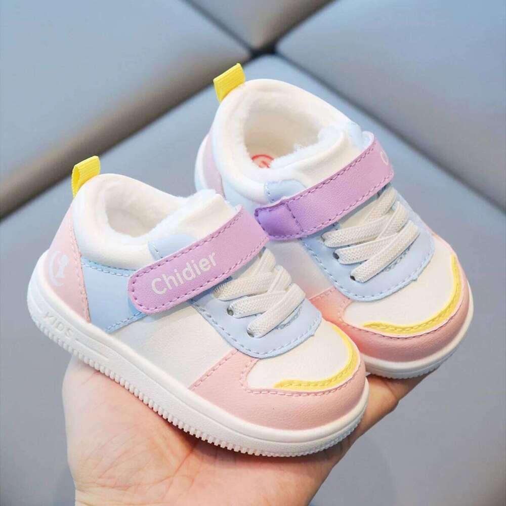 Boys Girls Spring and Autumn Non-slip Soft Bottom Color Splicing Baby Board Shoes