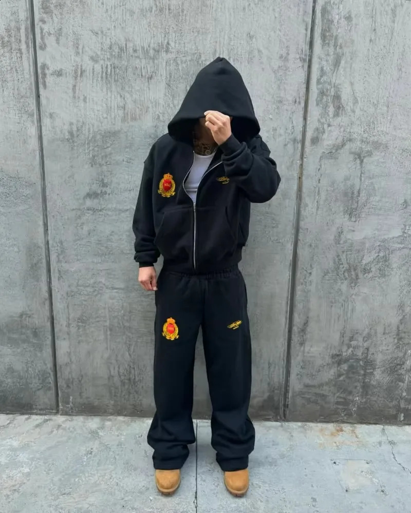 fashion men clothing Y2k trend Gothic streetwear oversized tracksuit Retro Harajuku hip hop couple casual 250911