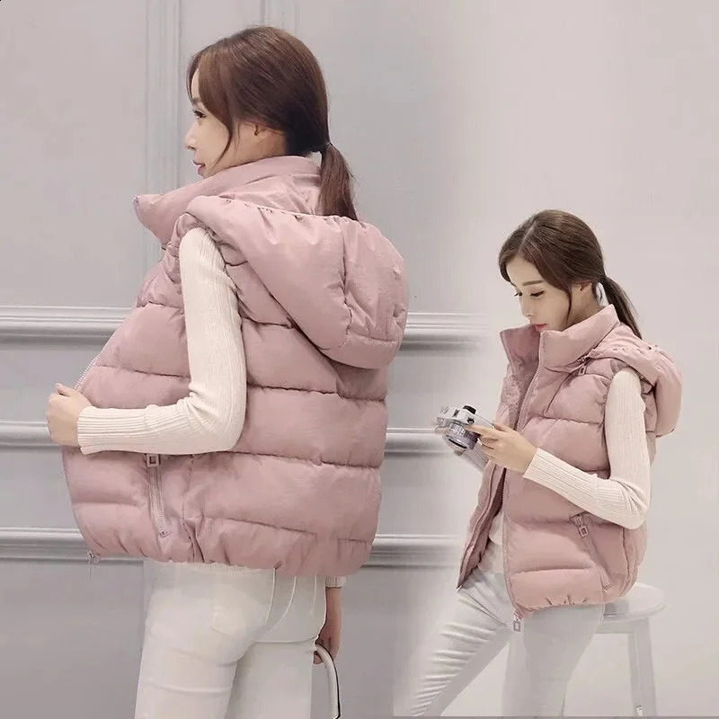 Winter Sleeveless Jacket Female Hoodies Down Vest Duck Down Puffer Waistcoat Ultra Light Winderproof Puffer Coat Outwea 250823