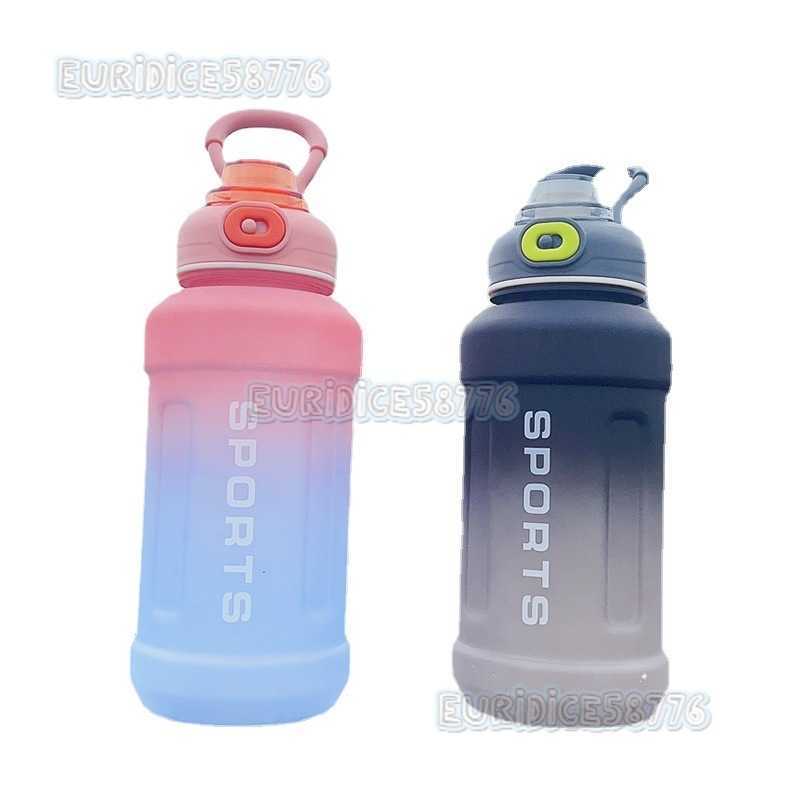 New Matte Gradient Summer Sports Fitness Water Bottle with High Aesthetic and Large Capacity Handle H250911