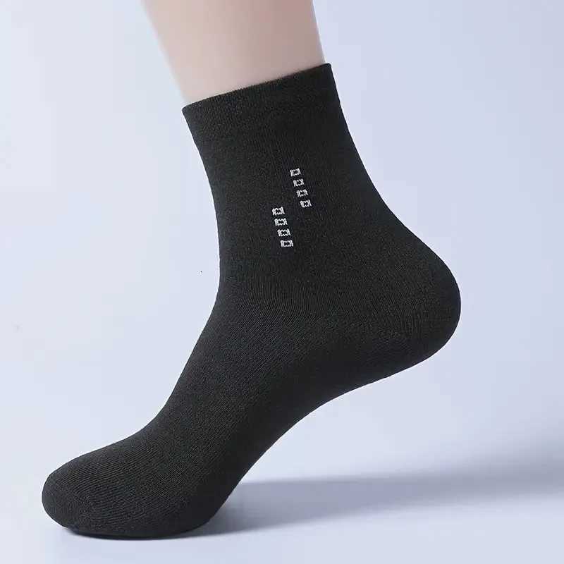 510 Pairs Men Knitted Round Neck Socks Soft Comfortable Business Odor Resistant Sweat Absorbing Breathable Casual Socks D250911